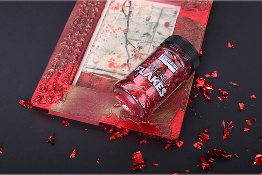 Pentart Farbige Metallische Flocken Blätter 100 ml Rot