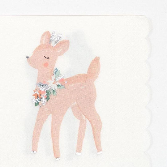 Pastell Rehkitz Servietten 12,7 x 12,7 cm 16 Stück