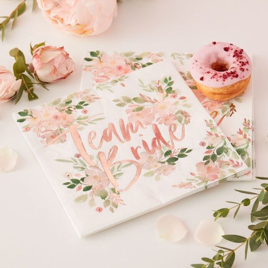 Салфетки Team Bride с флорален дизайн, 16 броя