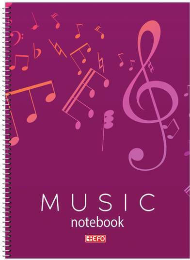 +Efo Spiral Notebook Music A4 40 Sheets 1pcs (Μiscellaneous Designs/Colors)