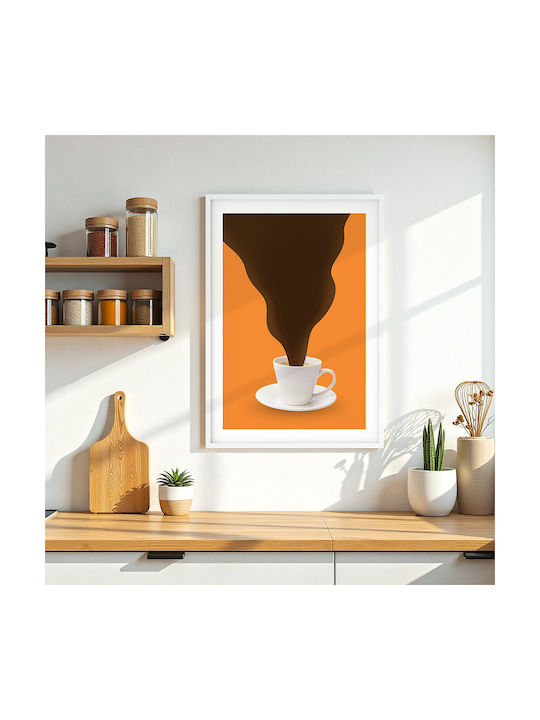 Poster Coffee Cup Pst25358 21cm X 30cm Λευκό Κάδρο Pvc