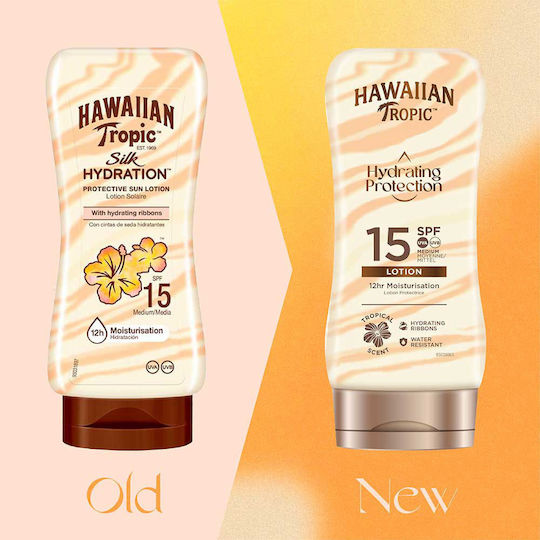 Hawaiian Tropic Silk Hydration Αδιάβροχη Αντηλιακή Λοσιόν Σώματος SPF15 180ml