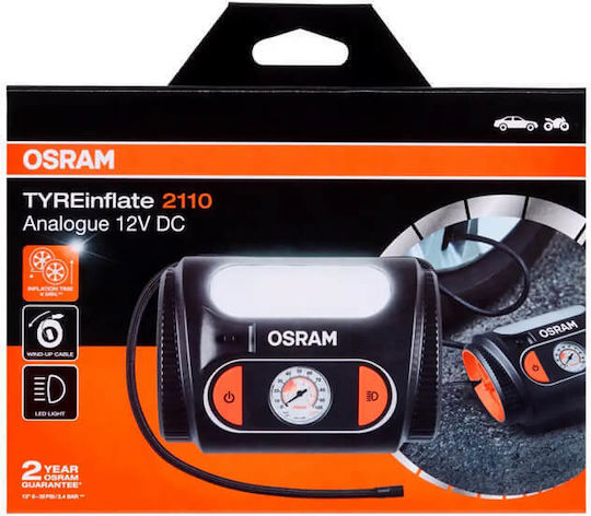 Osram Τρόμπα Αυτοκινήτου TYREinflate 2110 με Καλώδιο Αναπτήρα 12V