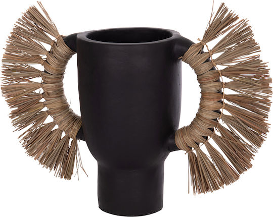 HomeMarkt Διακοσμητικό Βάζο Πήλινο Alica Μαύρο Φ64xΥ38cm
