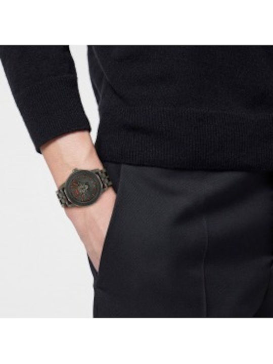 Versace Medusa Deco Men's Watch Battery with Gray Metal Bracelet