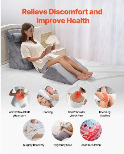 Vevor Μαξιλάρι Σφήνα με Memory Foam 74x56x47.5cm σε Γκρι χρώμα XXZKDJXXZ4JTW53OP001V0