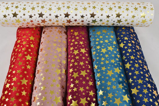 Velvet Fabric Holland Stars Blue 50 cm x 3 m Blue