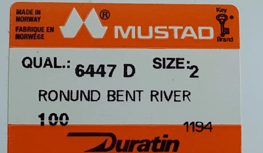 Кука Mustad 6447d №7 Произведена в Норвегия 100 бр
