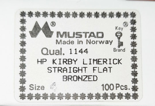 Mustad Haken 1144 Nr.3 Hergestellt in Norwegen 100 Stück