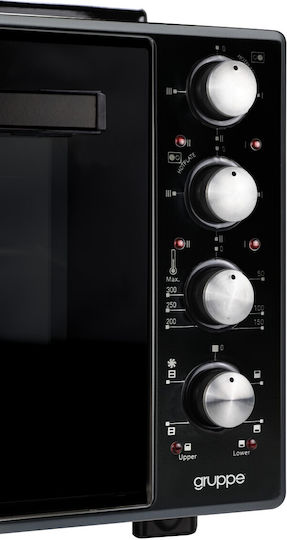 Gruppe Electric Countertop Oven 50lt with 2 Burners and Air Black