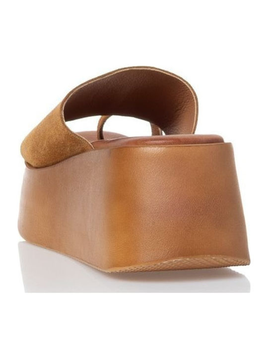 Damenplattformen Tabac Braun
