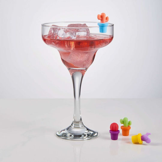 My Drink Διακοσμητικά Αναγνώρισης Ποτού Κάκτος 6τμχ Πολύχρωμο Σιλικόνη
