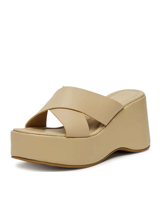 Γυναικεία Σανδάλια Flatforms Μπεζ