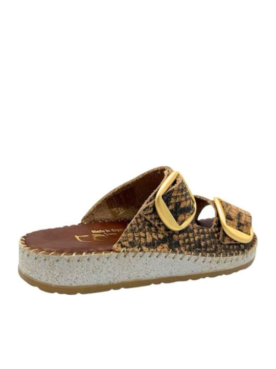 Women's Flat Sandals Anatomic in Gold Color