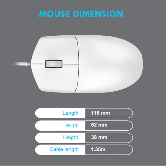 Alcatroz Asic One Wired Mouse White