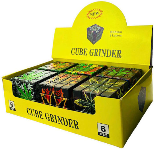 Grinder Metalic Magnetic Complet Cub Frunză 58mm 4 Părți