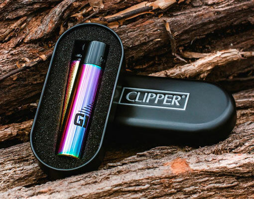 Clipper Αναπτήρας Μεταλλικός Μεγάλος Rainbow Gizeh Icy Colour Metal Συλλεκτικός