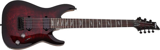 Schecter Omen Chitară Electrică 7 Corzi Stratocaster Neagră
