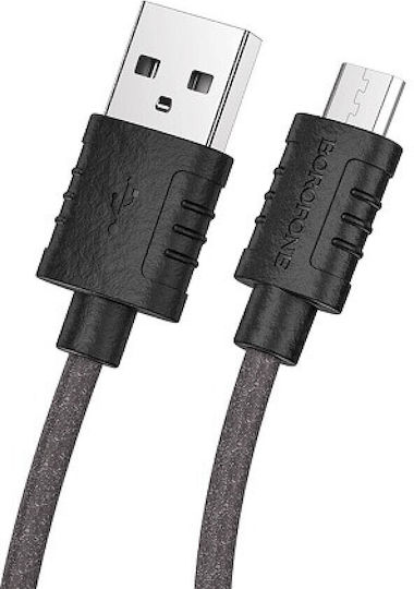 Borofone BX52 Regular USB 2.0 to micro USB Cable Μαύρο 1m