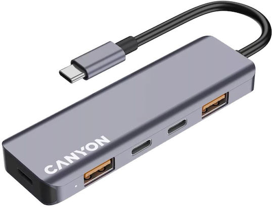 Canyon Hub 5 Θυρών USB 3.2 με σύνδεση USB-C Γκρι