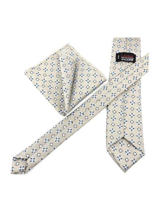 Legend Accessories Комплект Мъжки Кравати Отпечатани в Бежов Цвят