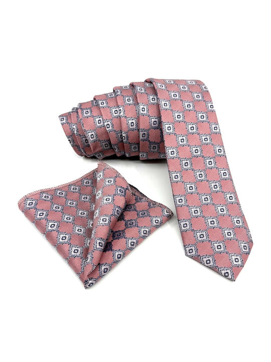 Legend Accessories Set de Cravată pentru Bărbați Tipărit în Culorea Roz