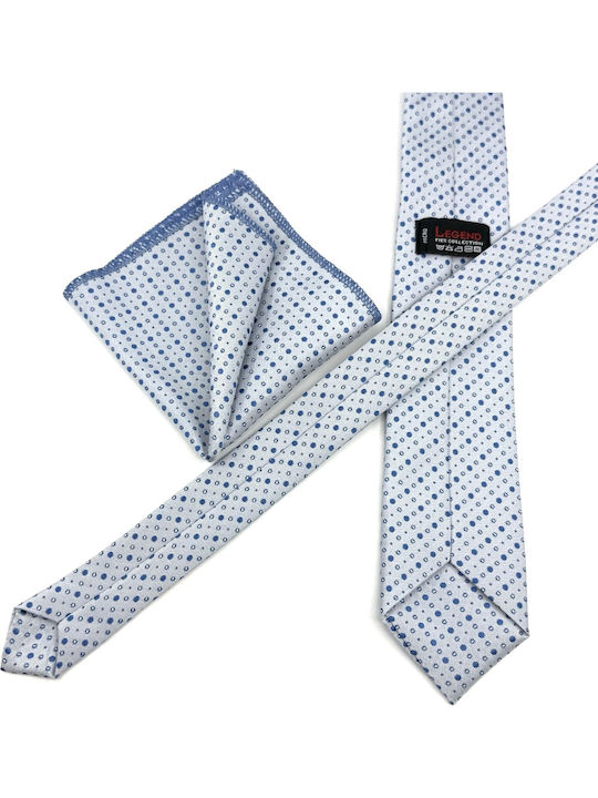Legend Accessories Σετ Ανδρικής Γραβάτας με Σχέδια σε Λευκό Χρώμα