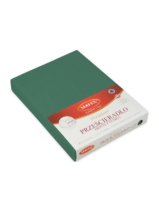 Matex Σεντόνι Διπλό με Λάστιχο 150x190εκ. Green 35
