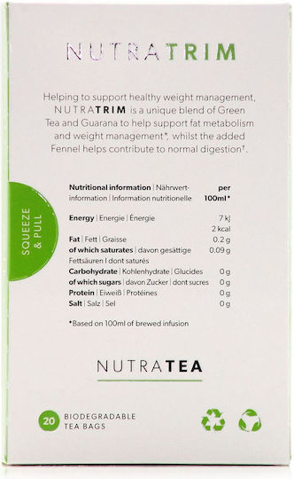 Nutra Tea Trim Garcinia Cambogia & Guarana Metabolism & Weight Control Therapeutic Infusion 40g 20 Sachets