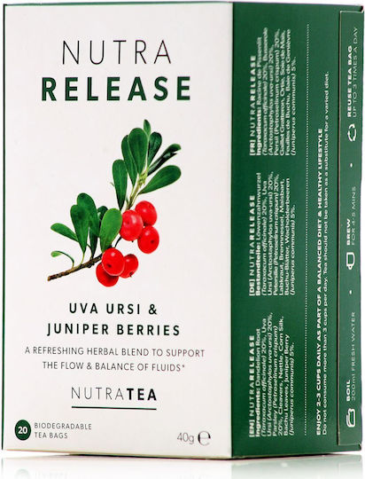 Nutra Tea Release Uva Ursi & Juniper Berries Detox & Fluid Balance Herbal Infusion 40g 20 Sachets