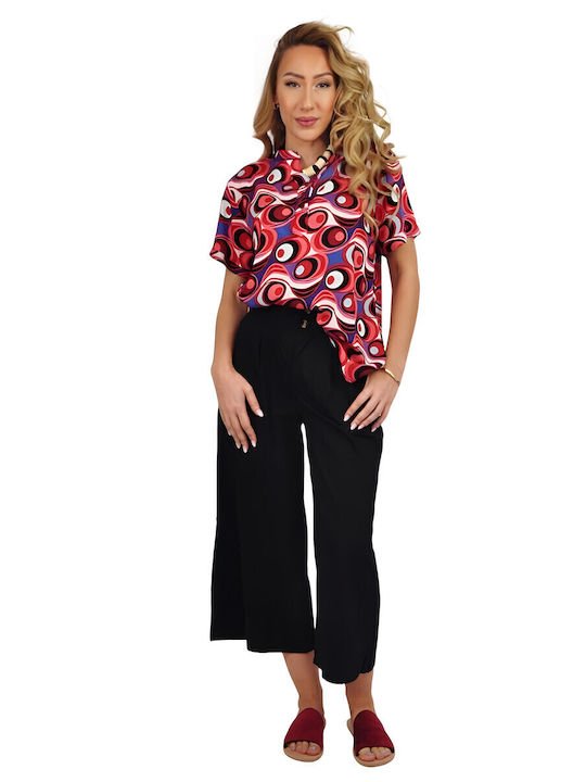 Kurzärmelig Damen Hemd Colorful Druck
