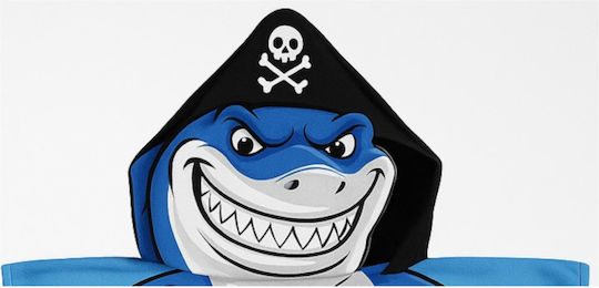 Domina Kids Beach Poncho Sharks Blue 55 x 55cm