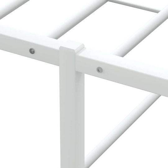 Vidaxl Рамка за легло без матрак бяла 160x200см метал 1 брой двойна бяла