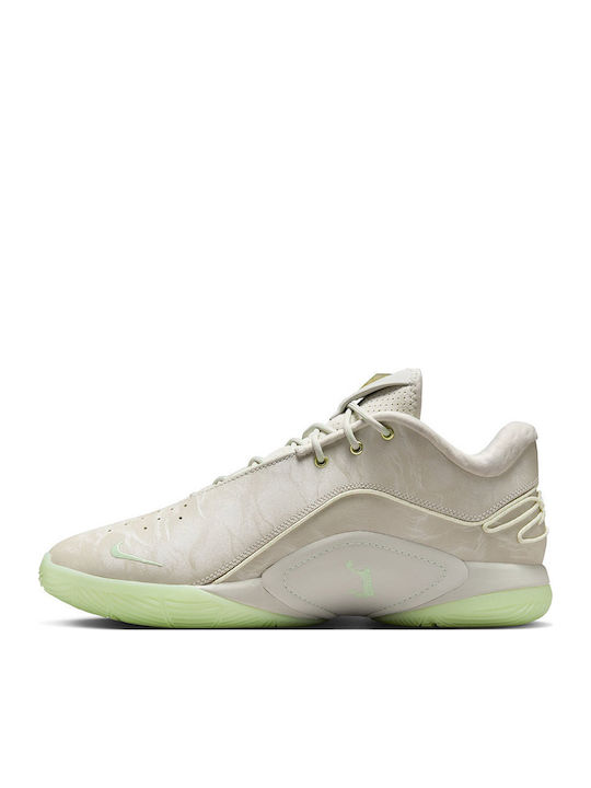 LeBron 22 Low Basketball Shoes Light Bone / Vapor Green / Soft Pearl
