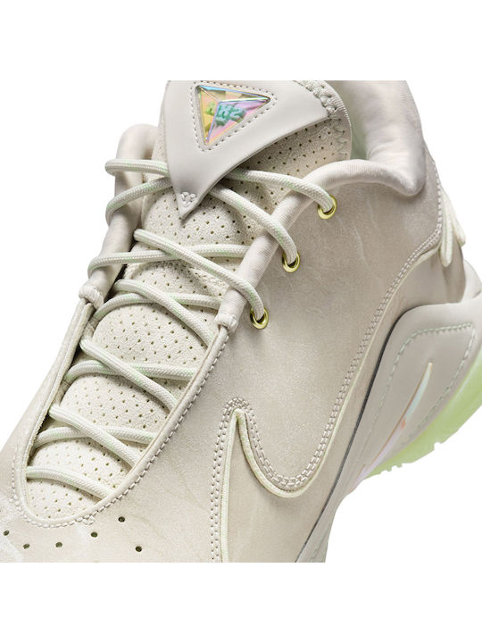 LeBron 22 Low Basketball Shoes Light Bone / Vapor Green / Soft Pearl