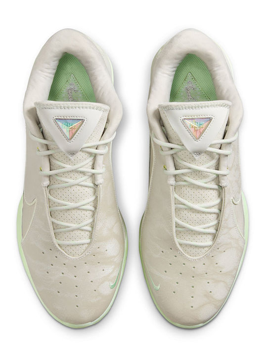 LeBron 22 Low Basketball Shoes Light Bone / Vapor Green / Soft Pearl