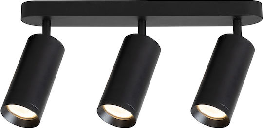 Eko Light Τριπλό Σποτ με Ντουί GU10 σε Μαύρο Χρώμα