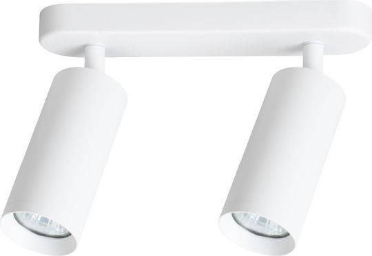 Eko Light Διπλό Σποτ με Ντουί GU10 σε Λευκό Χρώμα