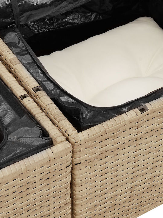 Zweisitziges Sofa Außenbereich Rattan mit Kissen 55x55x37cm