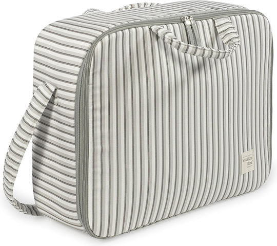 Walking Mum Майчинска Чанта За Рамо / Ръчна Botton Stripes Бежова 49x38x17см