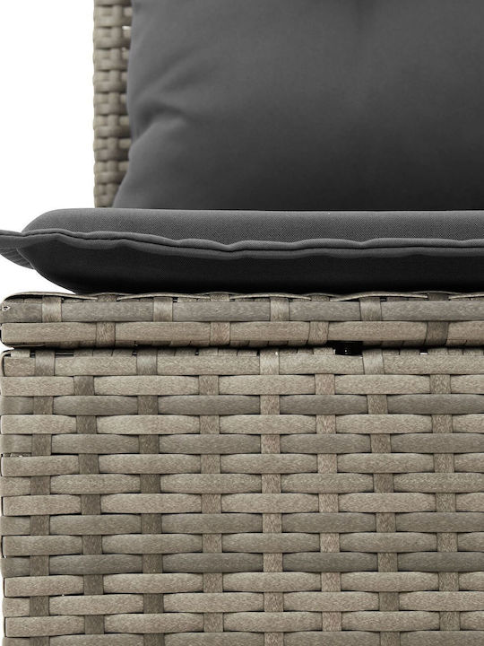 Corner Sofa Outdoor Rattan with Pillows 55x62x69cm