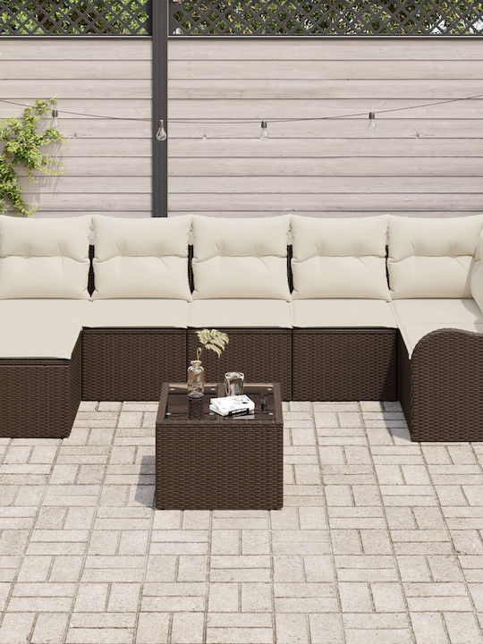 Zweisitziges Sofa Außenbereich Rattan mit Kissen 55x55x37cm