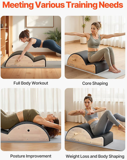 Vevor Pilates Διορθωτής Σπονδυλικής Στήλης Arc Fitness Αξεσουάρ Ασκήσεων Σπονδυλικής Στήλης Καουτσούκ Ξύλο