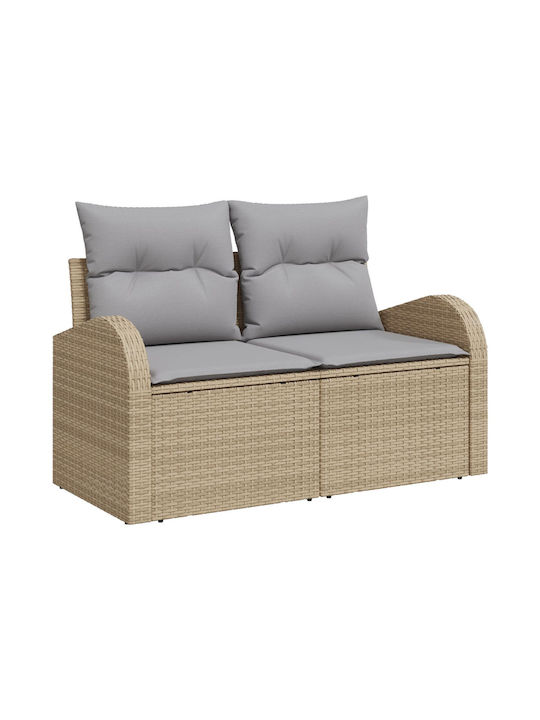 Zweisitziges Sofa Außenbereich Rattan mit Kissen 55x55x37cm