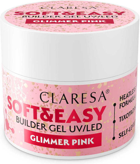 Claresa N Nail Building Gel Soft&easy Builder Glimmer Pink 12g