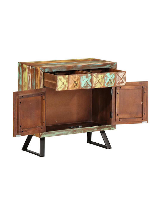 Sideboard made of Solid Wood & Metal with Drawers Colorful 70x35x70cm