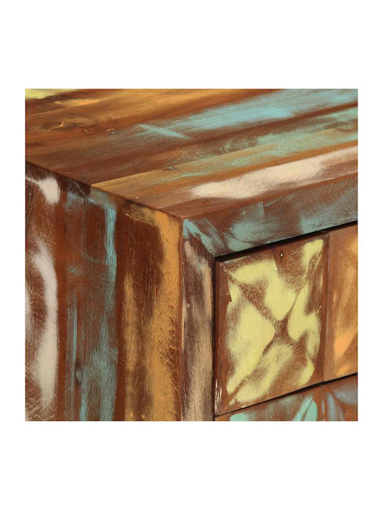 Sideboard made of Solid Wood & Metal with Drawers Colorful 70x35x70cm