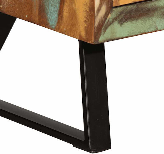 Bufet din Lemn Masiv & Metal cu Sertare Multicolor 70x35x70cm