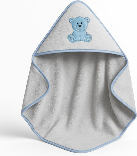 Beboulino Baby Bath Towel Hooded Bear Turquoise 90x90cm