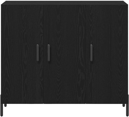 Sideboard Dresser Wooden Black Oak 90x34x80cm